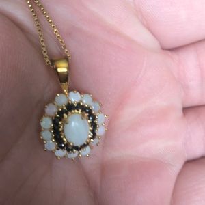 925 vintage sapphire and opal necklace ITALY DMJ